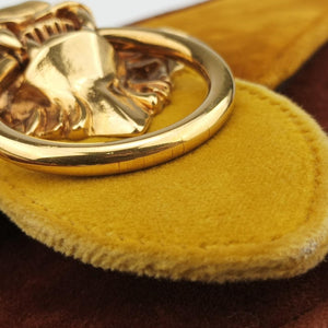 Animalier Cahier Lions Head Yellow×Brown Velvet 1BD089 110