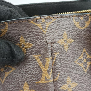 Pre-owned Louis Vuitton Flower Tote Brown Monogram canvas x calf leather M43550 shoulderbag | stylenewstar