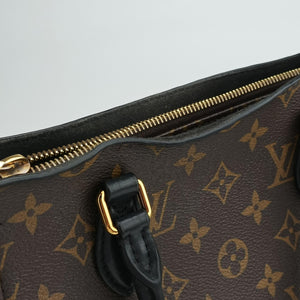 Pre-owned Louis Vuitton Flower Tote Brown Monogram canvas x calf leather M43550 shoulderbag | stylenewstar