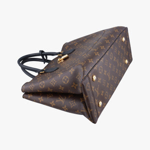 Pre-owned Louis Vuitton Flower Tote Brown Monogram canvas x calf leather M43550 shoulderbag | stylenewstar
