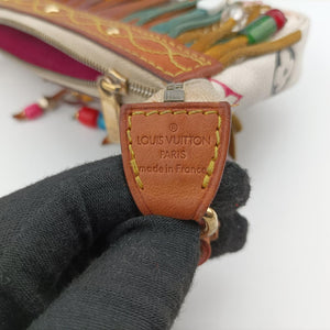 Fringe Pochette Accessories white Monogram Multicolor M40109 Lot number unknown