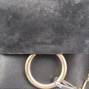 Pre-owned Chloe FAYE Black Leather × suede backpack/rucksack | stylenewstar