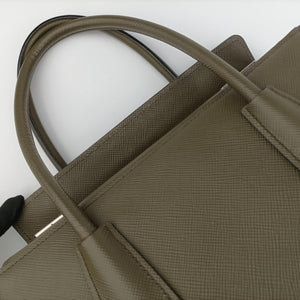 Pre-owned Prada Double Cuir Green SAFFIANO Leather BN2761 handbag | stylenewstar