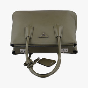 Pre-owned Prada Double Cuir Green SAFFIANO Leather BN2761 handbag | stylenewstar