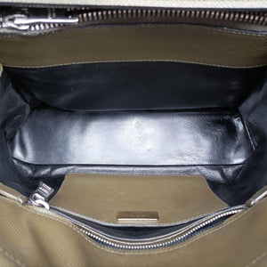 Pre-owned Prada Double Cuir Green SAFFIANO Leather BN2761 handbag | stylenewstar