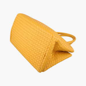 Pre-owned Bottega Veneta Intrecciato Yellow lambskin handbag | stylenewstar