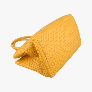 Pre-owned Bottega Veneta Intrecciato Yellow lambskin handbag | stylenewstar