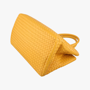 Pre-owned Bottega Veneta Intrecciato Yellow lambskin handbag | stylenewstar