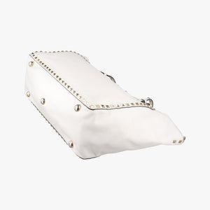 Pre-owned Valentino Rockstuds White Leather shoulderbag | stylenewstar