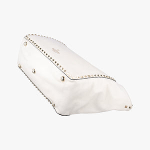 Pre-owned Valentino Rockstuds White Leather shoulderbag | stylenewstar