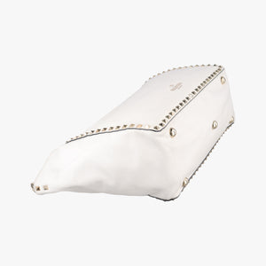 Pre-owned Valentino Rockstuds White Leather shoulderbag | stylenewstar