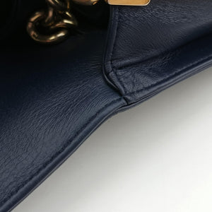Vintage Chanel BOY CHANEL Navy Leather A90183 shoulderbag | stylenewstar