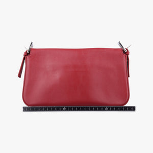 Pre-owned Fendi BAGUETTE Burgundy Leather x snakeskin 8BR600 shoulderbag | stylenewstar