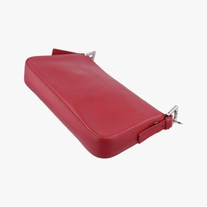 Pre-owned Fendi BAGUETTE Burgundy Leather x snakeskin 8BR600 shoulderbag | stylenewstar