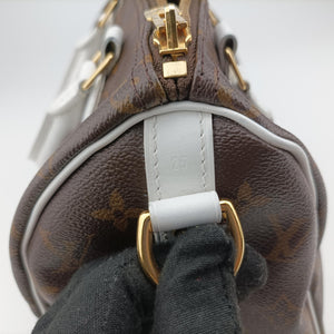 Pre-owned Louis Vuitton Speedy Bandoulière 25 brown×white Monogram Canvas×calf leather M20754 shoulderbag | stylenewstar