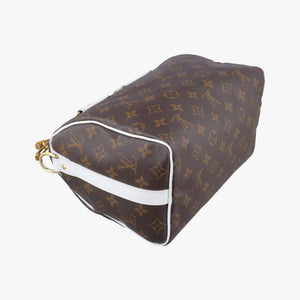 Pre-owned Louis Vuitton Speedy Bandoulière 25 brown×white Monogram Canvas×calf leather M20754 shoulderbag | stylenewstar