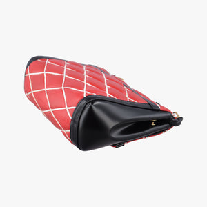 Pre-owned Louis Vuitton Pochette Flap Malletage Red × Black Leather shoulderbag | stylenewstar