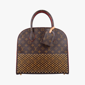 Pre-owned Louis Vuitton Monogram Studs Icono Brown×red×beige Monogram Canvas×calf leather×ponyhair M41234 handbag | stylenewstar