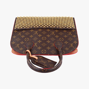 Pre-owned Louis Vuitton Monogram Studs Icono Brown×red×beige Monogram Canvas×calf leather×ponyhair M41234 handbag | stylenewstar