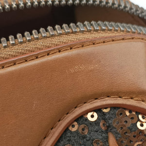 Pre-owned Louis Vuitton Monogram Sunshine Express Baby Brown×Black Sequins × leather M40794 handbag | stylenewstar