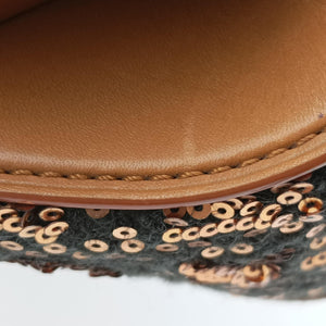 Pre-owned Louis Vuitton Monogram Sunshine Express Baby Brown×Black Sequins × leather M40794 handbag | stylenewstar