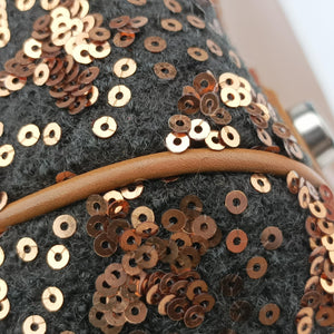 Pre-owned Louis Vuitton Monogram Sunshine Express Baby Brown×Black Sequins × leather M40794 handbag | stylenewstar