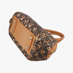 Pre-owned Louis Vuitton Monogram Sunshine Express Baby Brown×Black Sequins × leather M40794 handbag | stylenewstar