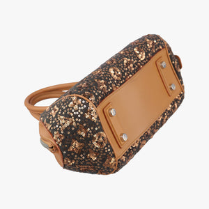 Pre-owned Louis Vuitton Monogram Sunshine Express Baby Brown×Black Sequins × leather M40794 handbag | stylenewstar