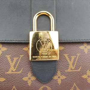 Pre-owned Louis Vuitton Rocky BB Monogram/Brown x Black Monogram canvas x calf leather M44141 shoulderbag | stylenewstar