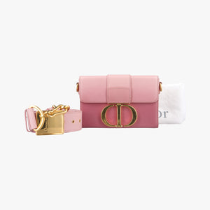 Pre-owned Christian Dior 30 MONTAIGNE Pink x Light Pink Leather shoulderbag | stylenewstar