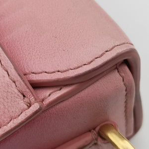 Pre-owned Christian Dior 30 MONTAIGNE Pink x Light Pink Leather shoulderbag | stylenewstar