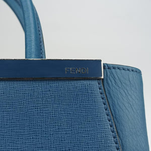 Secondhand Fendi Petite 2 JOURS Blue Leather 8BH253 shoulderbag | stylenewstar