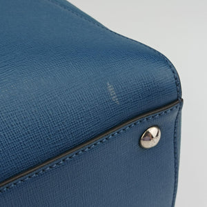 Secondhand Fendi Petite 2 JOURS Blue Leather 8BH253 shoulderbag | stylenewstar