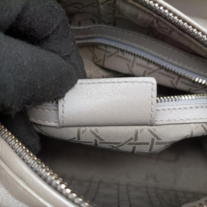 Pre-owned Christian Dior Lady Dior Silver lambskin shoulderbag | stylenewstar