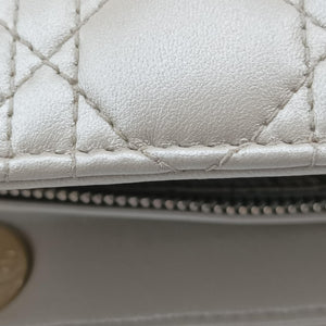 Pre-owned Christian Dior Lady Dior Silver lambskin shoulderbag | stylenewstar