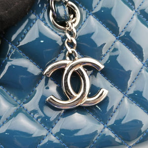 Vintage Chanel Mademoiselle Bowling Blue Patent A50556 shoulderbag | stylenewstar