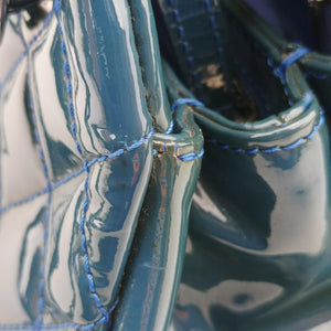 Vintage Chanel Mademoiselle Bowling Blue Patent A50556 shoulderbag | stylenewstar