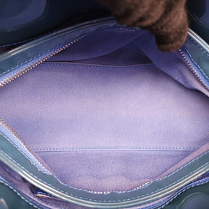 Vintage Chanel Mademoiselle Bowling Blue Patent A50556 shoulderbag | stylenewstar