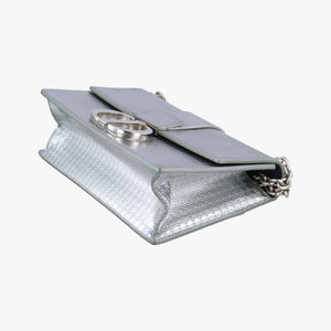 Pre-owned Christian Dior 30 Montaigne Silver Leather shoulderbag | stylenewstar