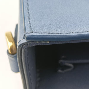 Vintage Christian Dior 30 Montaigne Box Blue leather shoulderbag | stylenewstar