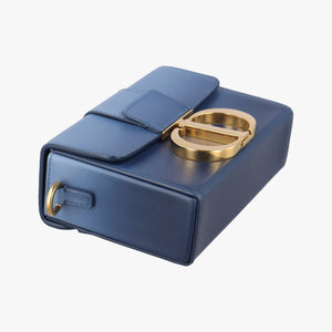 Vintage Christian Dior 30 Montaigne Box Blue leather shoulderbag | stylenewstar