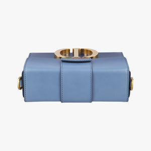 Vintage Christian Dior 30 Montaigne Box Blue leather shoulderbag | stylenewstar