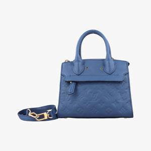 Pre-owned Louis Vuitton PONNEUF MINI blue Monogram Empreinte shoulderbag | stylenewstar