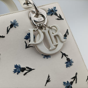 Vintage Christian Dior Lady Dior Flower Medium White×Multicolour leather shoulderbag | stylenewstar