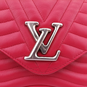 Pre-owned Louis Vuitton NEW WAVE Chain MM Ecarlate Leather M51943 shoulderbag | stylenewstar