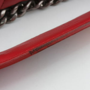 Pre-owned Louis Vuitton NEW WAVE Chain MM Ecarlate Leather M51943 shoulderbag | stylenewstar