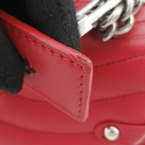 Pre-owned Louis Vuitton NEW WAVE Chain MM Ecarlate Leather M51943 shoulderbag | stylenewstar