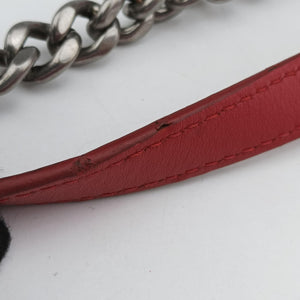 Pre-owned Louis Vuitton NEW WAVE Chain MM Ecarlate Leather M51943 shoulderbag | stylenewstar