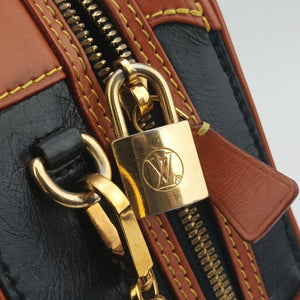 Pre-owned Louis Vuitton Valisette PM Brown × Navy Leather × Monogram Reverse M53782 shoulderbag | stylenewstar