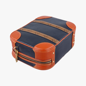 Pre-owned Louis Vuitton Valisette PM Brown × Navy Leather × Monogram Reverse M53782 shoulderbag | stylenewstar